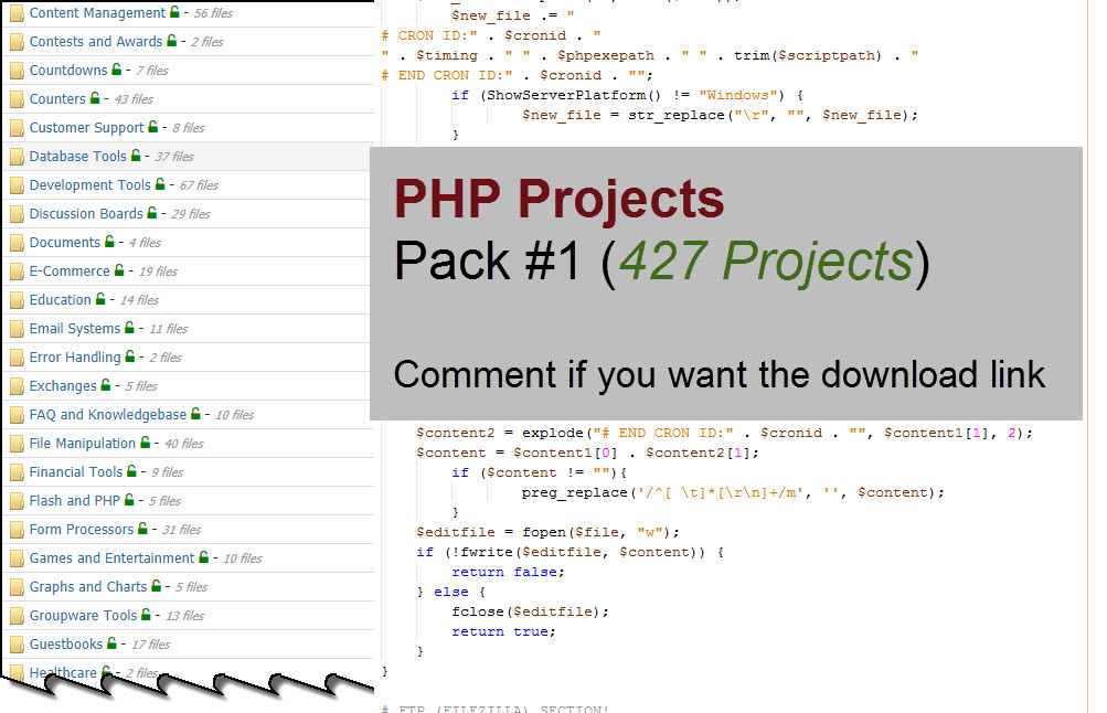 Cover for the article: 427 PHP Educational Projects (Source Code)